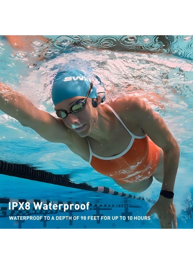 Uiosu Bone Conduction Swimming Headphones with LED Display, Bluetooth 5.4 Wireless Underwater Headphone, IPX8 Waterproof & Sweatproof, 10Hr Playtime for Running, Cycling(32G, Black) - Image 5